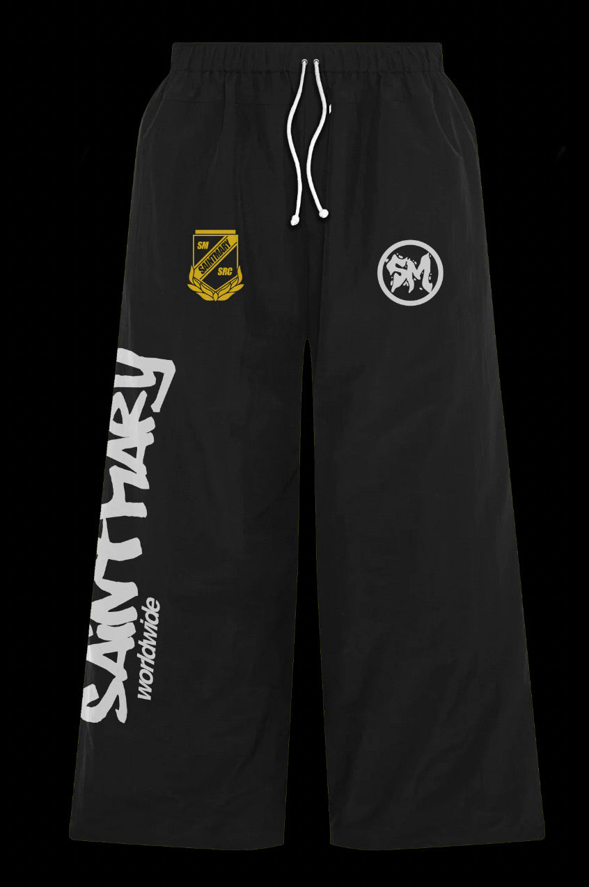 BLACK TRACK PANTS (FLARED OPENING)