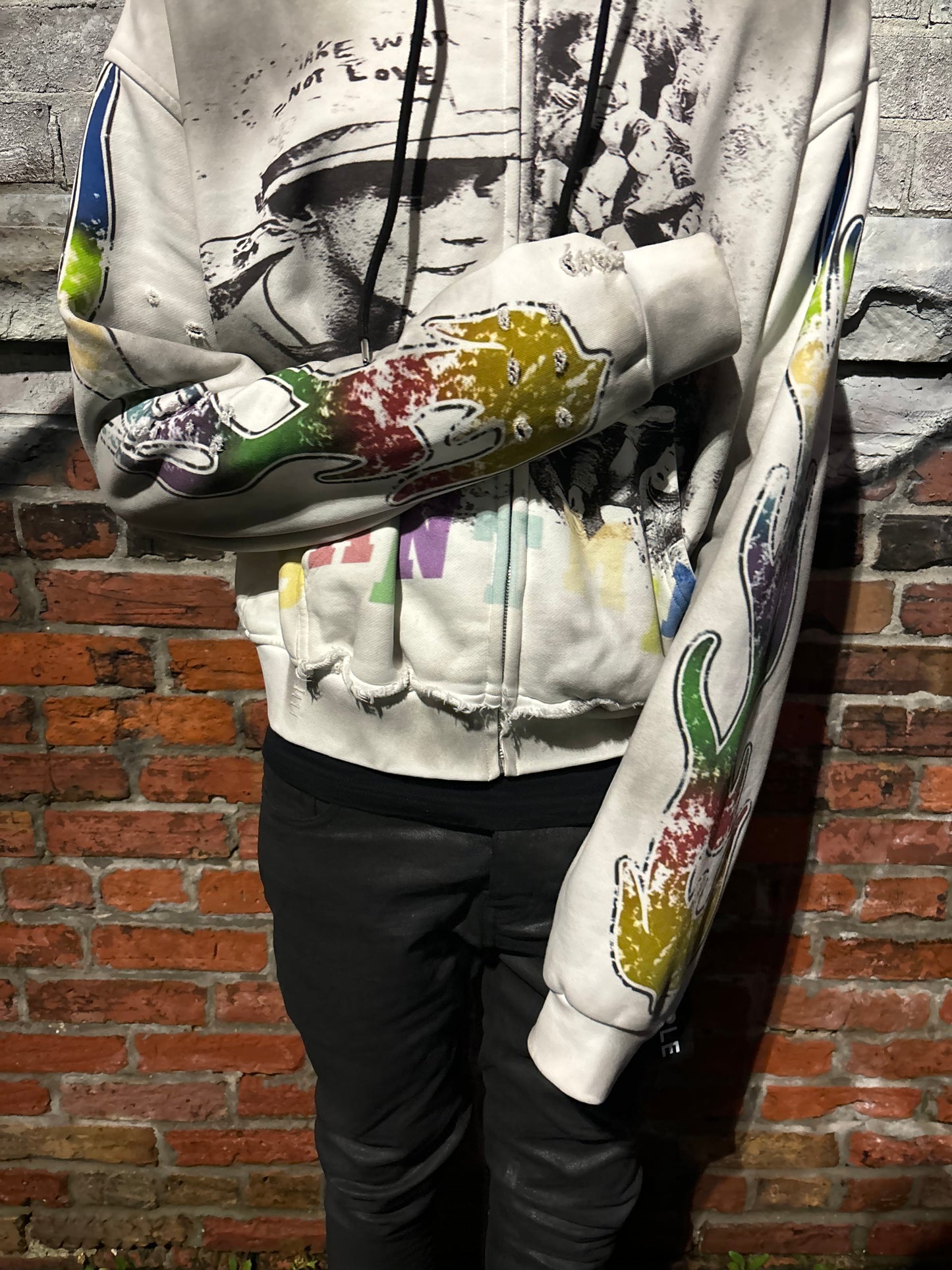 SAINT MARY WHITE ZIP UP